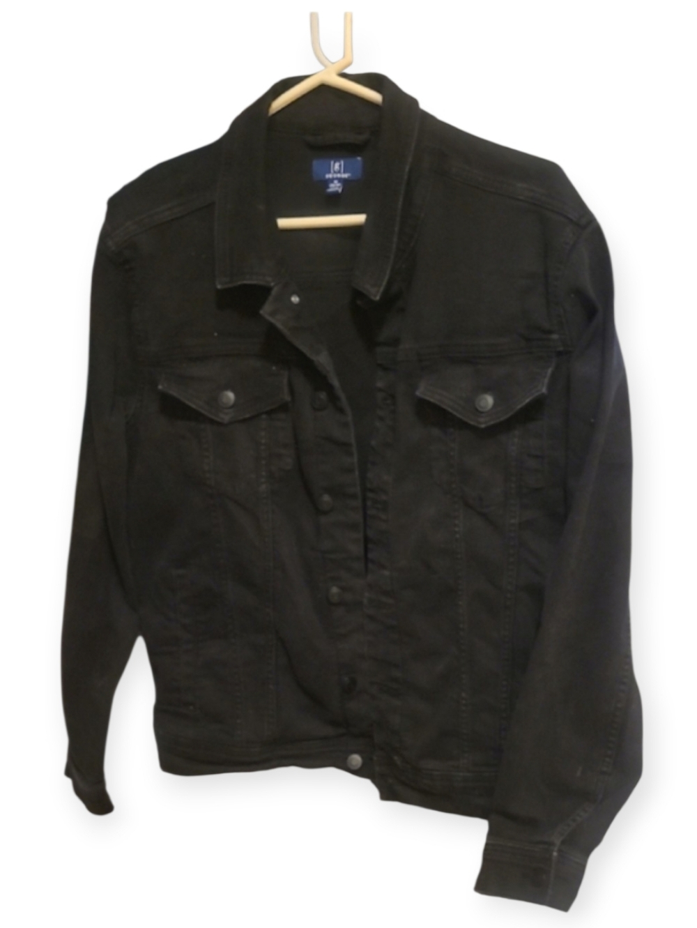 George Blue Black Mens Jean Jacket Medium